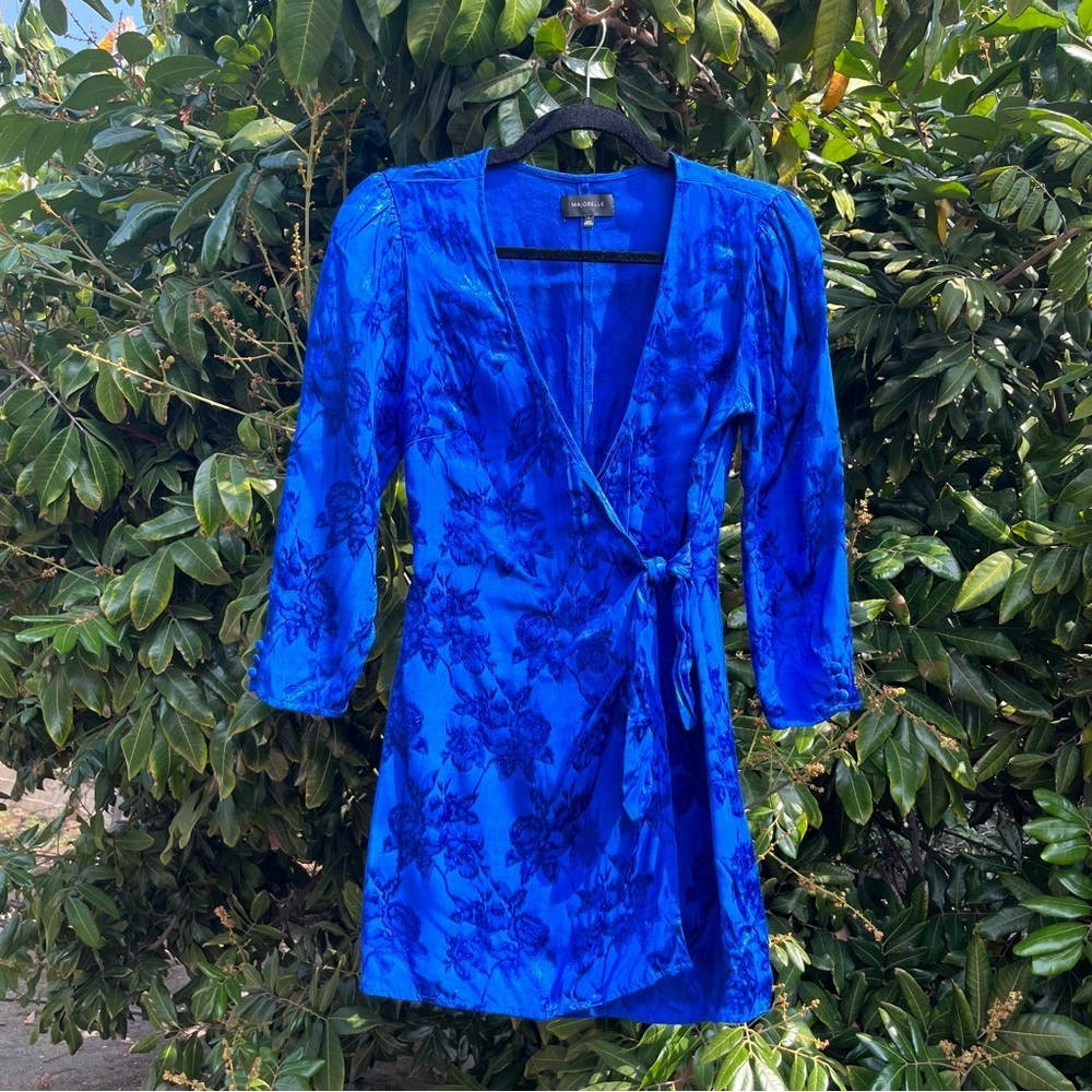MAJORELLE Blue Floral Mini Dress